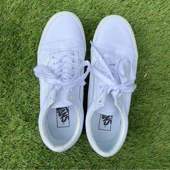 VANS WHITE PLATFORM SNEAKERS 8.5 - Picture 6 of 12